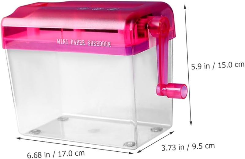 Manual Portable Paper Shredder for Home Office Desktop Document Security Red - Image 3